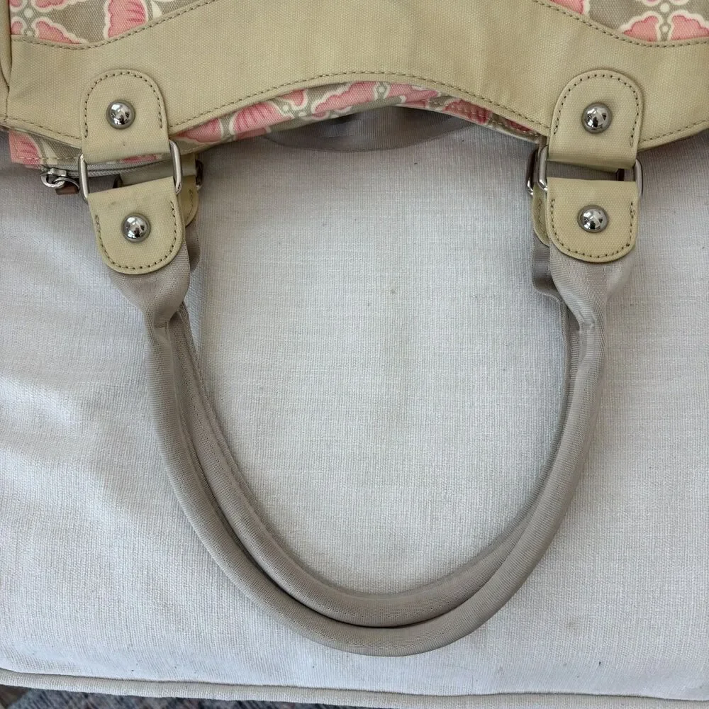 Petunia Pickle Bottom City Carryall Blooming Brixham Diaper Bag Pink Beige Chic